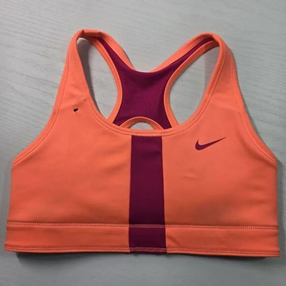 NIKE Purple/Peach Coral Reversible Racerback Stretch Sports Bra Size Small‎